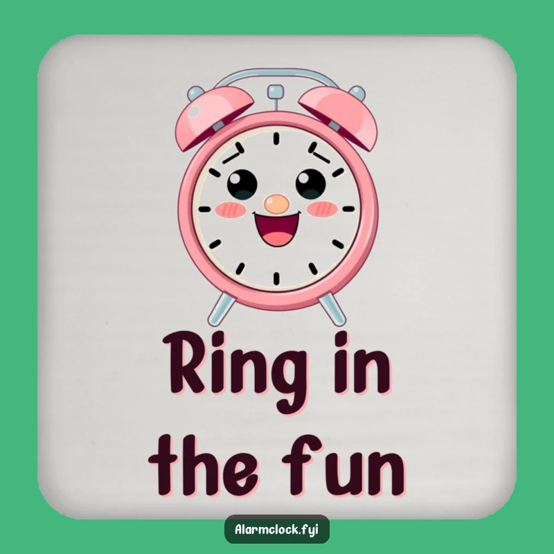 Funny Alarm Clock Coaster: Excited Character for Your Hilarious Drink Protection!