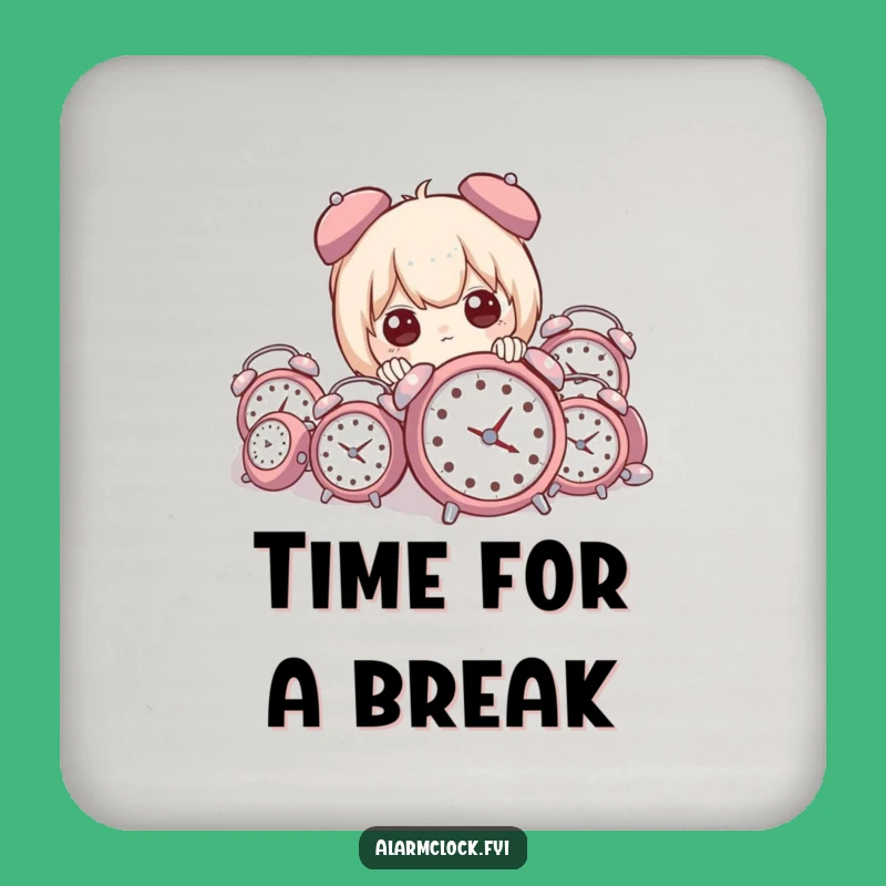 Funny Alarm Clock Pile Peeker Coaster - Hilarious Protection for Your Surfaces!