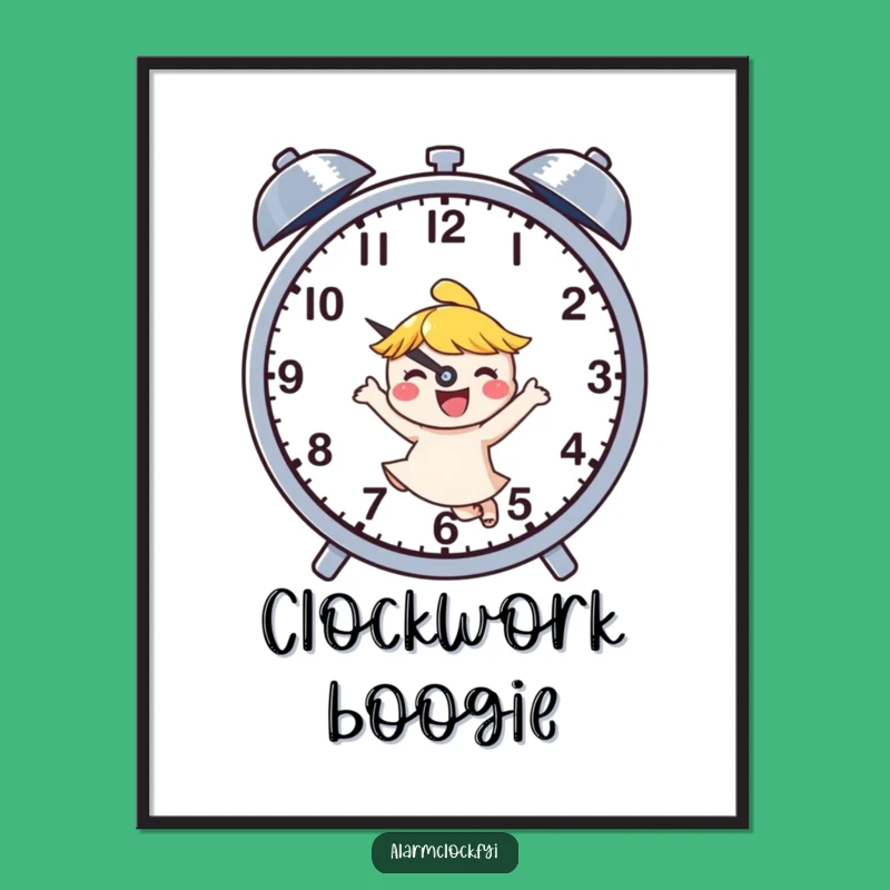 Funny Joyful Dancing Character Poster - Time Flies Art Print!