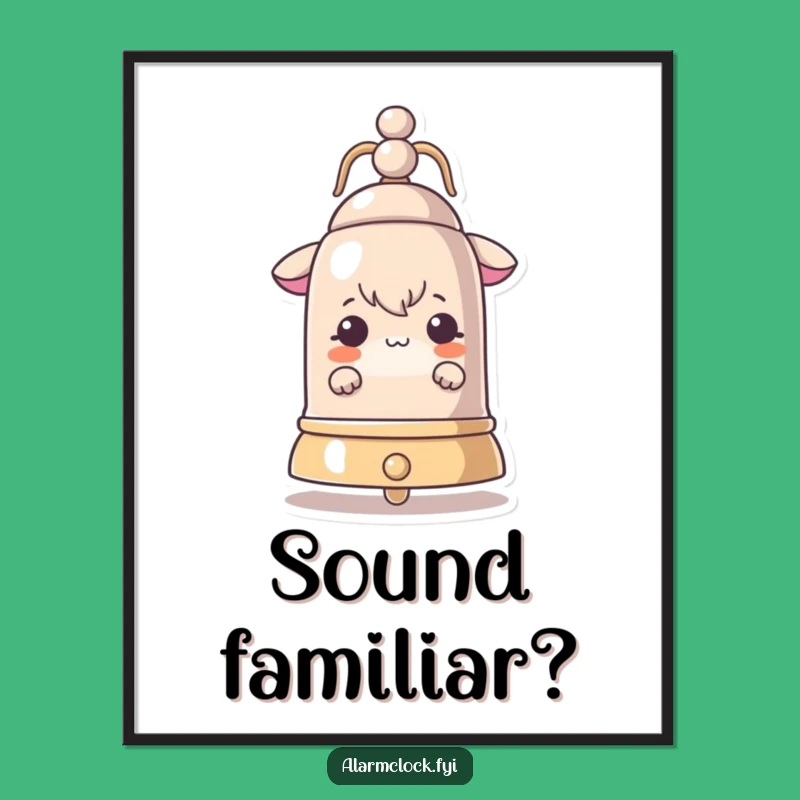 Funny Peeking Bell Art: Curious Character's Intriguing Poster