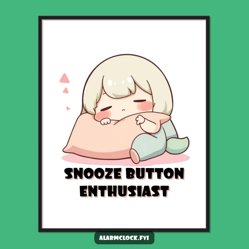 Funny Poster: Contented Character Snoozing, Cozy Wall Art Gift