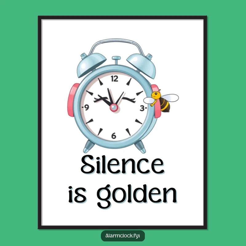 Funny Sleepy Alarm Clock Bee Poster - Hilarious Wall Art for Peaceful Spaces