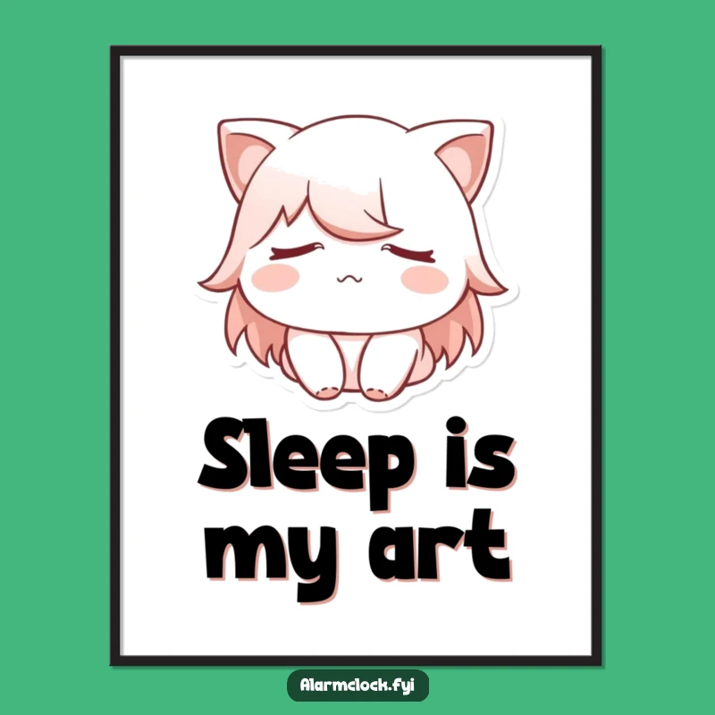 Funny Sleepy Eye Poster: Adorable Wall Art for Dreamers and Dozers