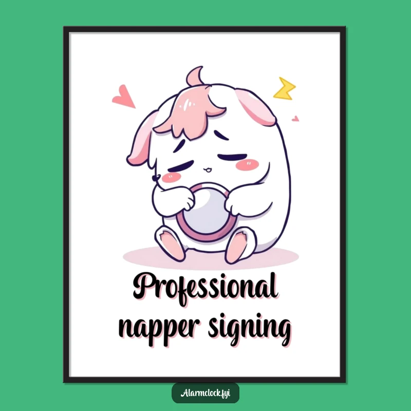 Funny Snooze Motivation Poster: Hilarious Sleepy Character Art