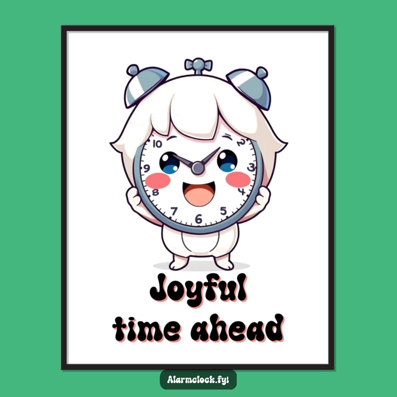 Funny Cheerful Clock Holder Poster: Art That Makes You Smile!