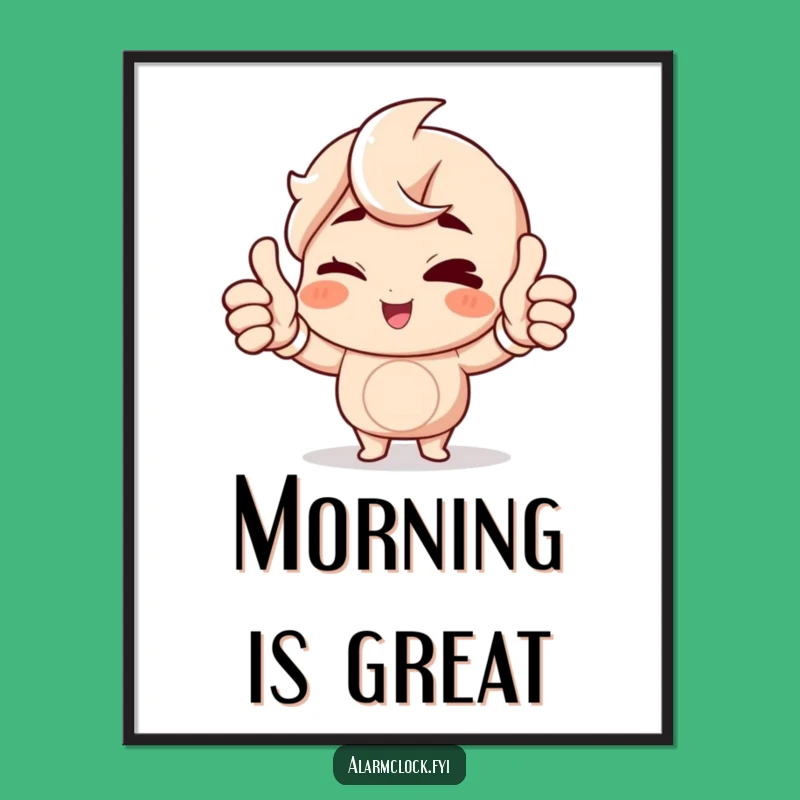 Funny Winking Character Poster: Humorous Art for a Bright Morning
