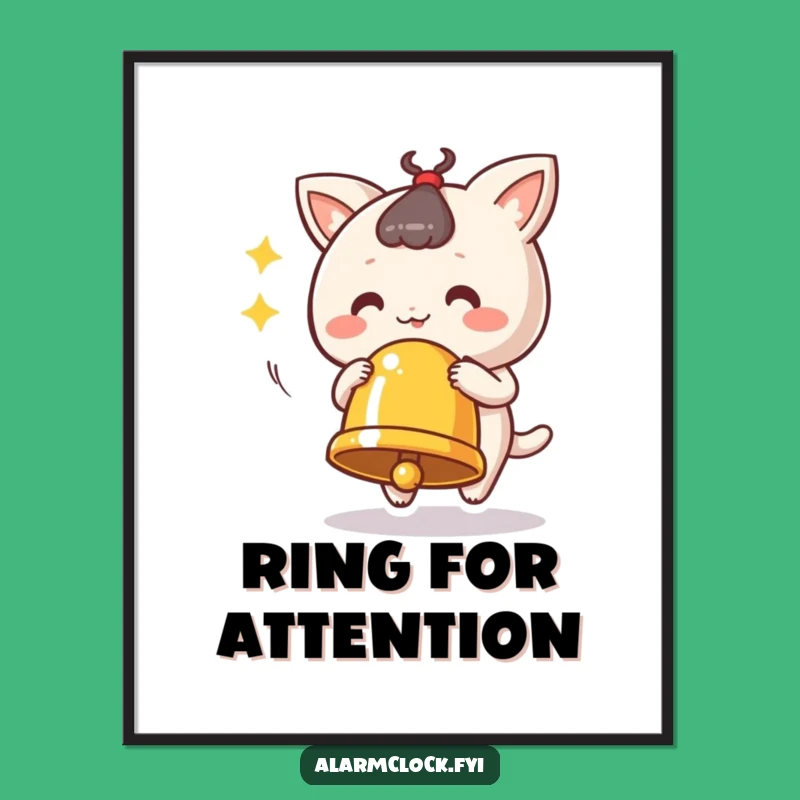 Funny Ringing Bell Poster: Joyful Sound Art, Perfect Funny Gift for Lively Decor!
