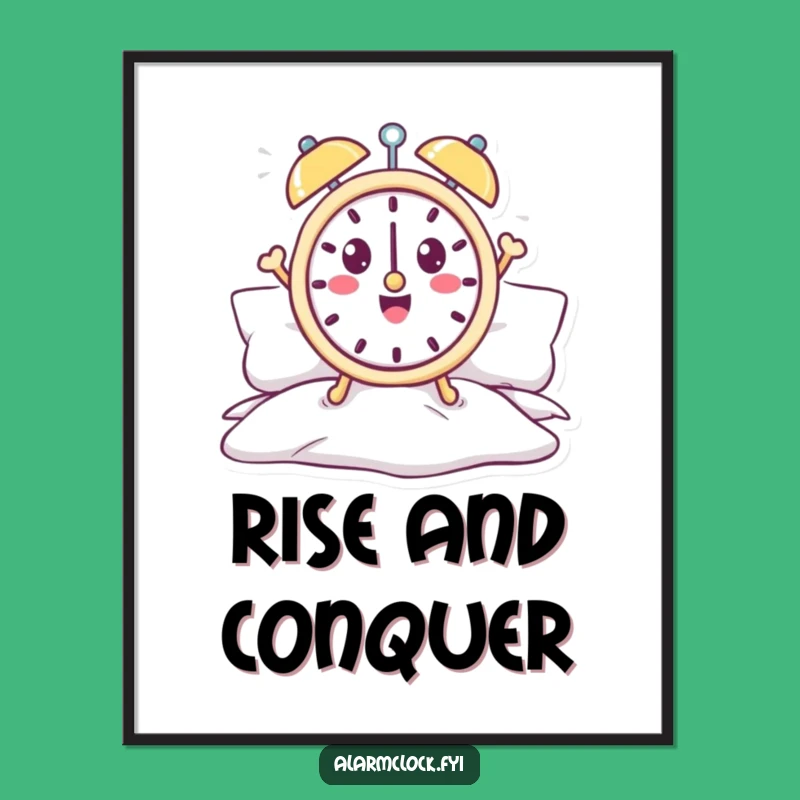 Funny Alarm Clock Poster - Cheerful Wall Art, Perfect Funny Gift for Bedrooms