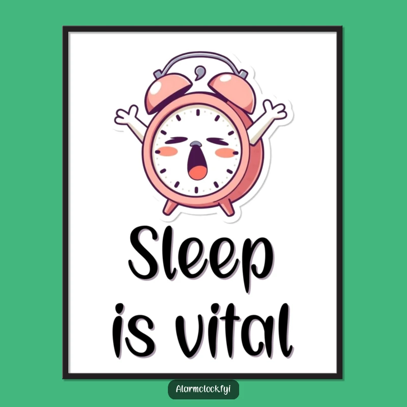 Funny Sleepy Alarm Clock Poster: Art That Understands Your Morning Struggle