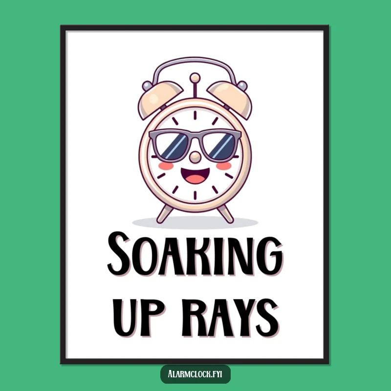 Funny Cheerful Alarm Clock Poster: Brighten Your Walls with Sunny Art