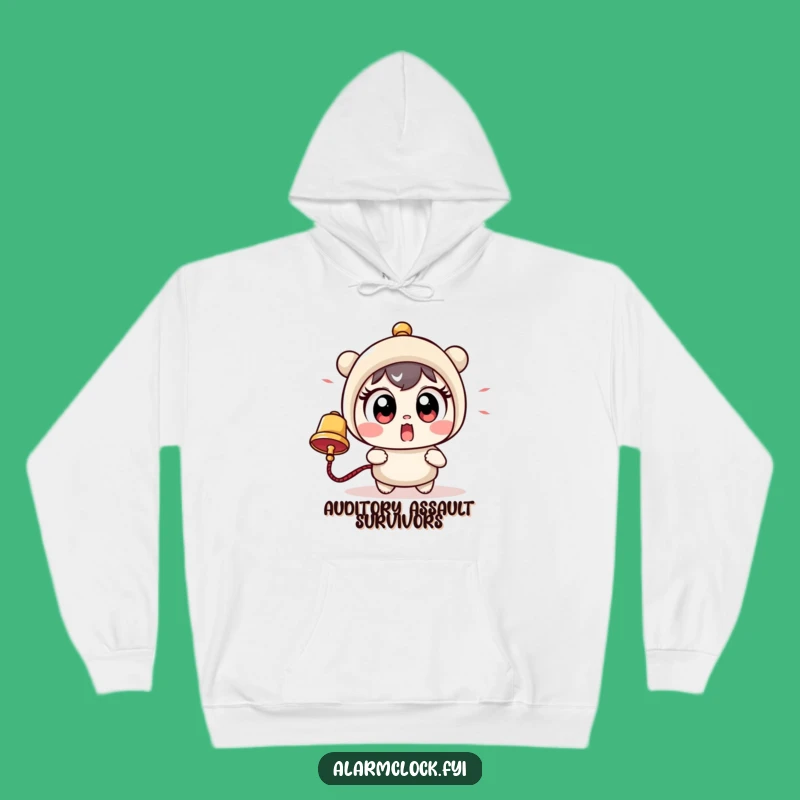 Funny Startled Character Hoodie - Cozy & Hilarious Big Eyes Bell Design!