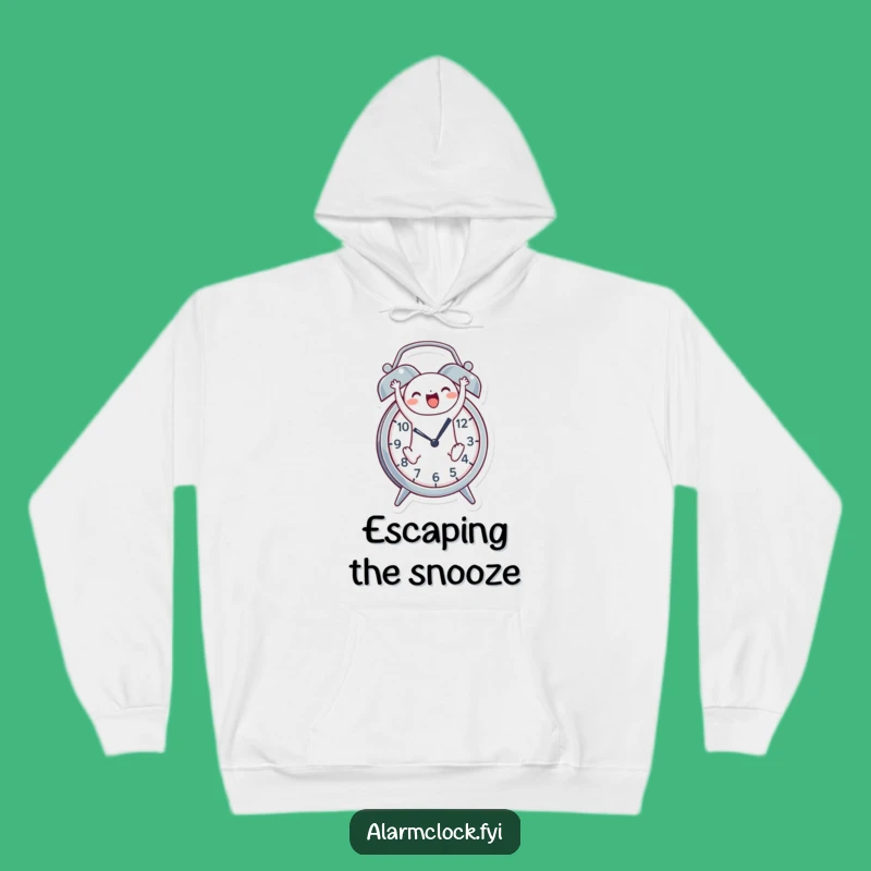 Funny Leaping Character Alarm Clock Hoodie - Cozy Wake-Up Wear, Perfect Funny Gift