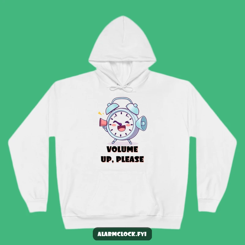 Funny Determined Alarm Clock Hoodie: Cozy Up with Enthusiastic Morning Vibes