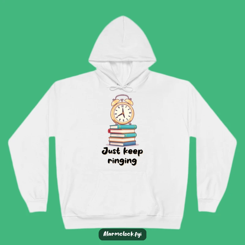 Funny Wobbly Books Alarm Clock Hoodie: Cozy Study Companion Gift
