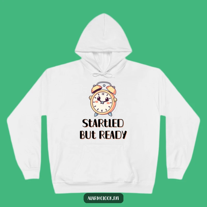 Funny Startled Alarm Clock Hoodie, Cozy Surprise Character, Warm Funny Gift