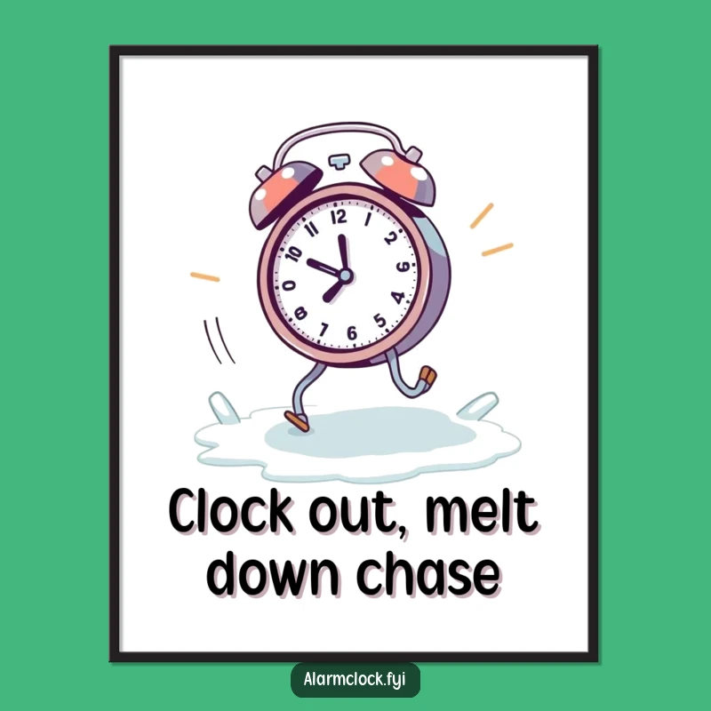 Free Printable Melting Clock Wall Art - Time's Ticking Funny Downloadable Decor