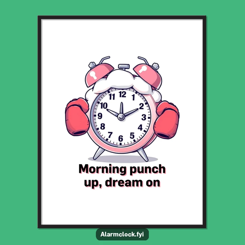 Free Printable Boxing Alarm Clock Art - Hilarious Punchy Downloadable Home Decor