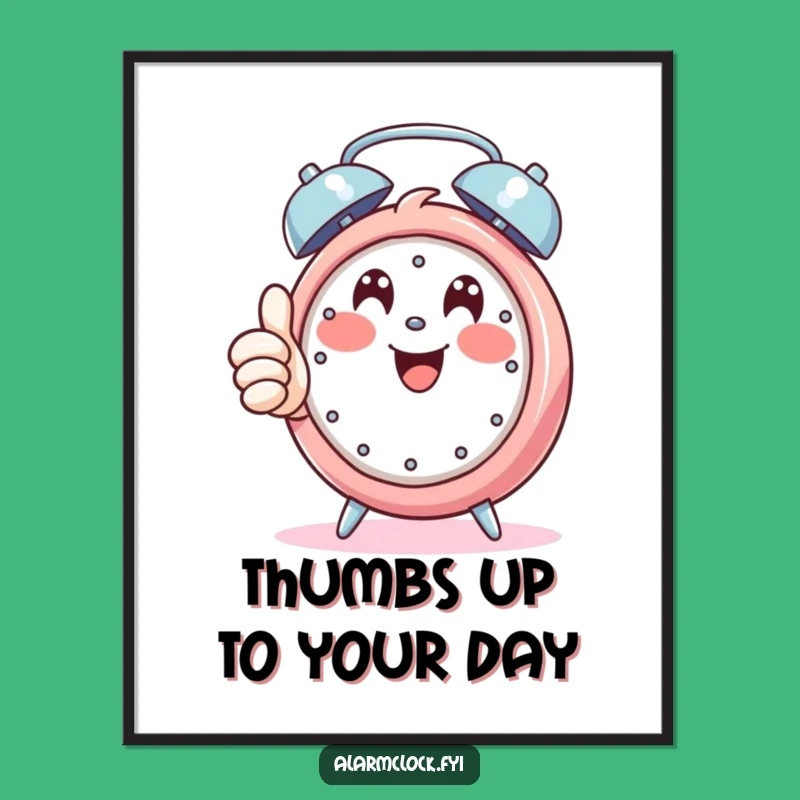 Free Printable Wall Art: Thumbs Up Alarm, Positive Downloadable Art for Decor