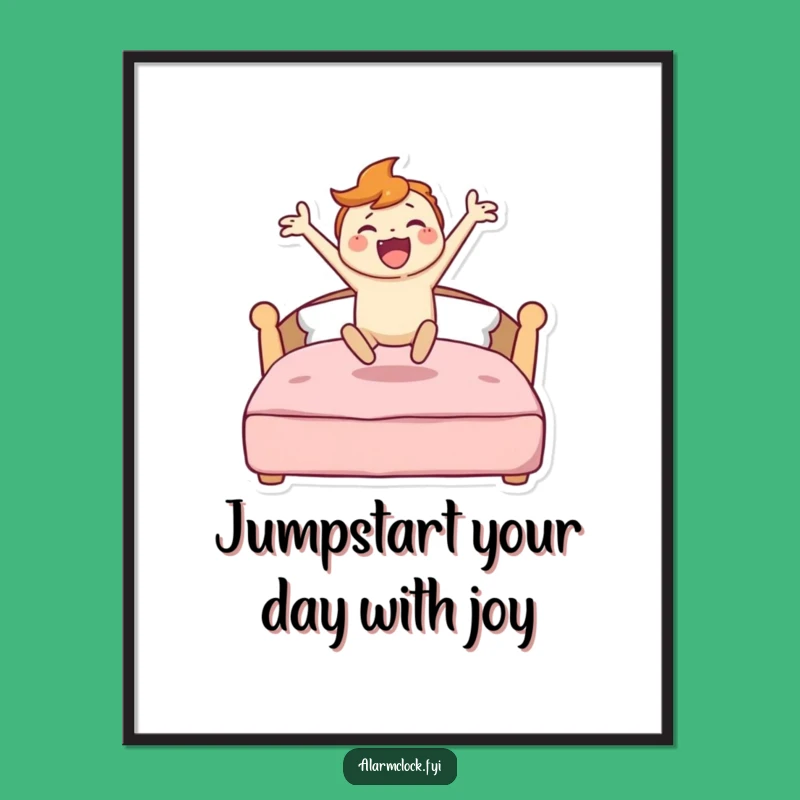 Funny Bed Jump Free Printable Wall Art - Energetic Downloadable Decor