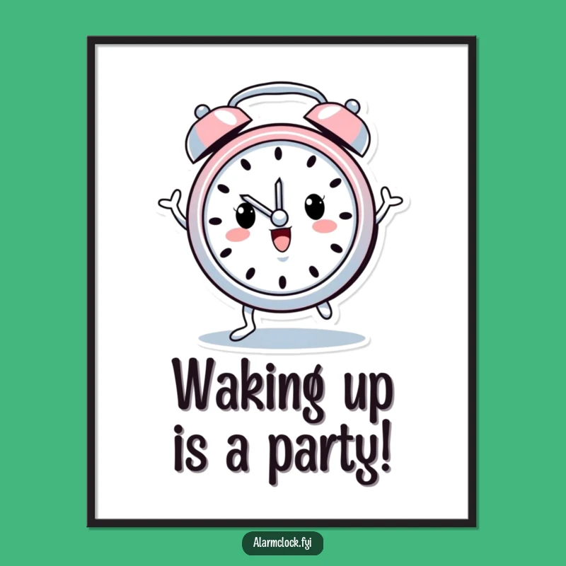 Funny Free Printable Wall Art: Dancing Clock Character Quirky Downloadable Decor
