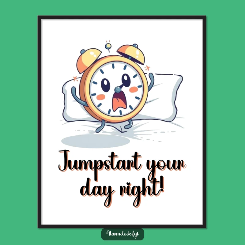 Funny Free Printable Wall Art: Startled Clock Character Quirky Downloadable Decor