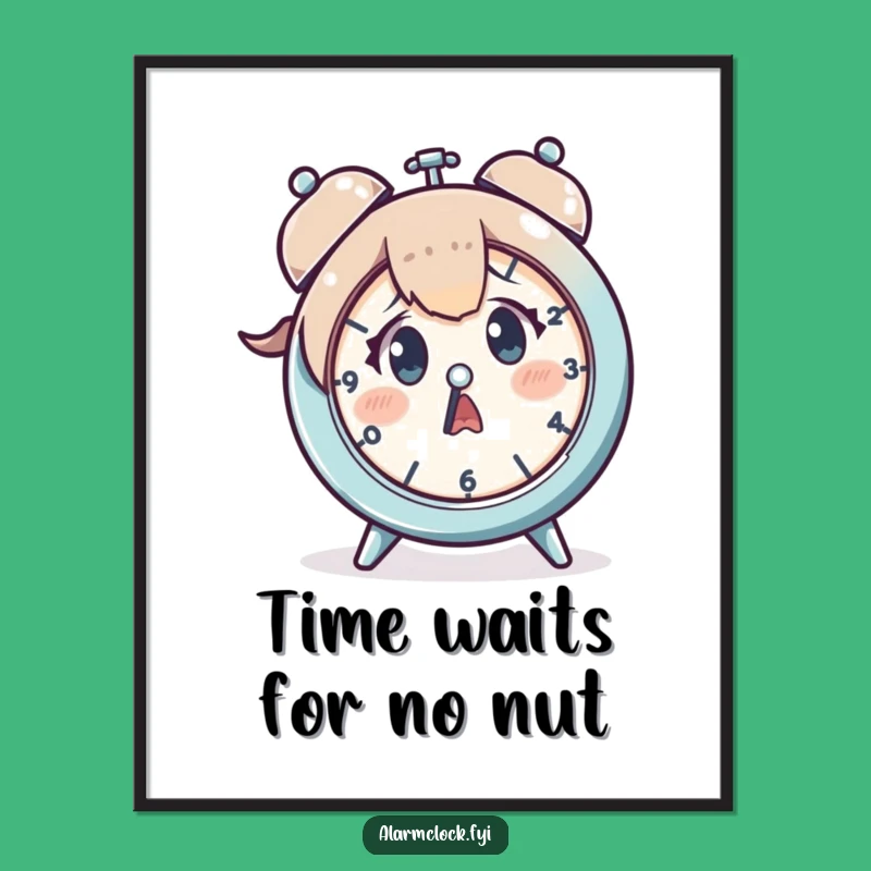 Funny Free Printable Wall Art: Startled Clock Meme Decor - Downloadable Humorous Gift