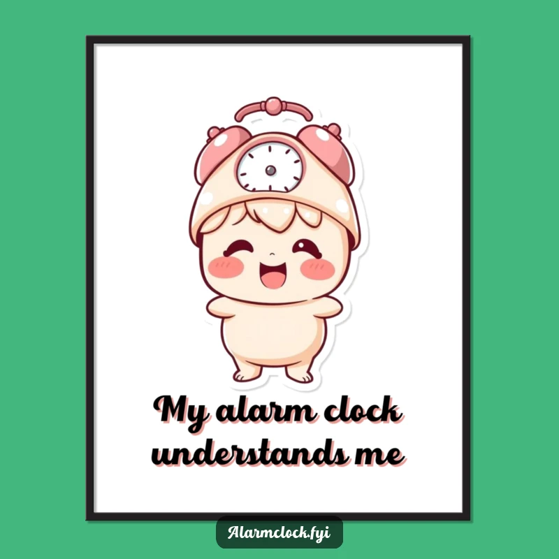 Free Printable Funny Wall Art: Giggling Clock Hat Character Downloadable Decor