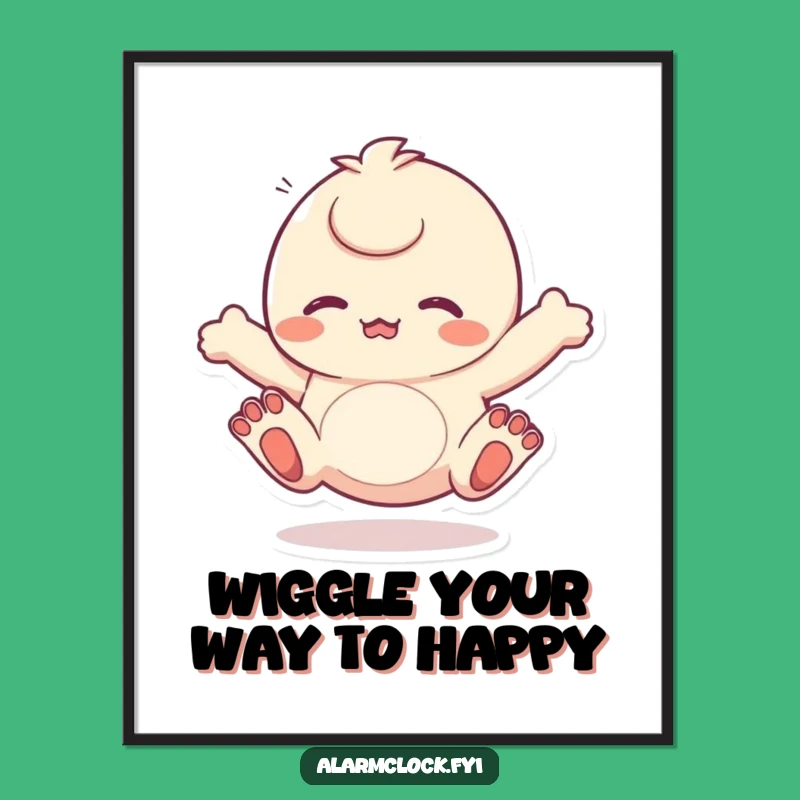 Funny Free Printable Wall Art: Energetic Toes Character Happy Dance Downloadable Art Gift