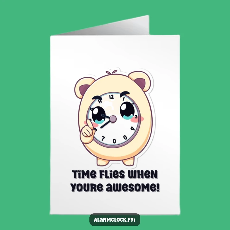 Free Printable Birthday Card: Determined Character Races Against Time Funny Downloadable Gift