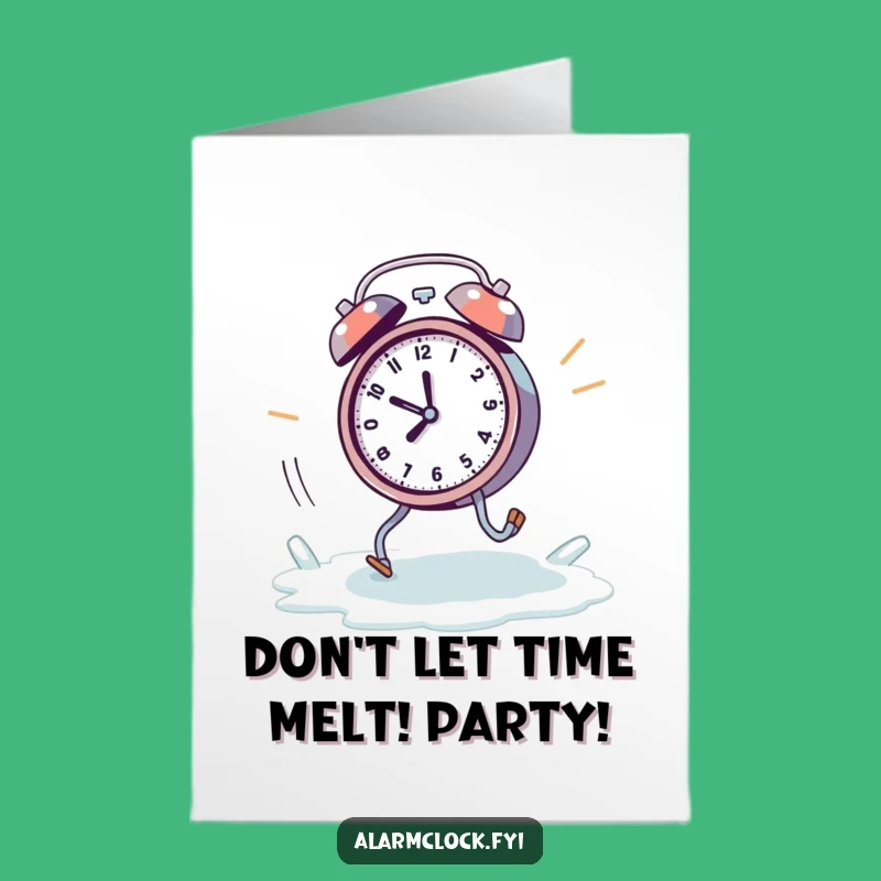 Free Printable Melting Clock Birthday Card - Time Flies Funny Downloadable Gift