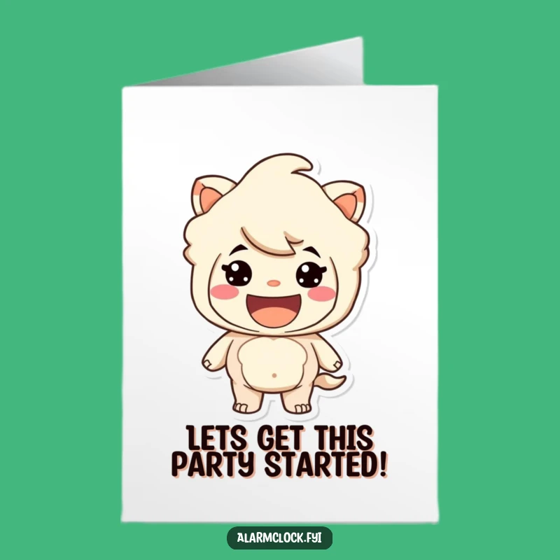 Free Printable Birthday Card: Ready Character Big Smile Funny Let's Go Downloadable Gift