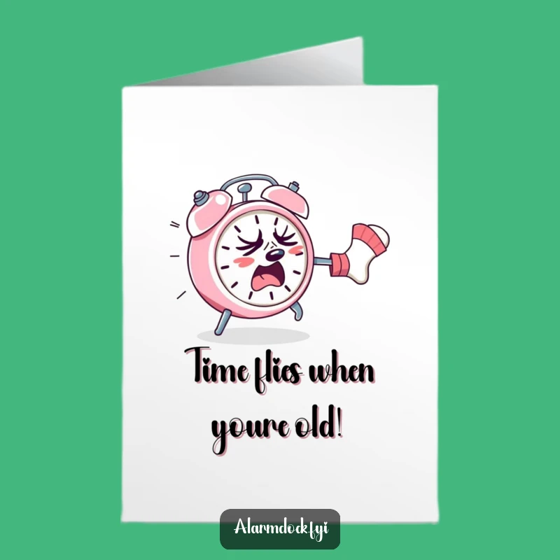 Free Printable Funny Birthday Card: Frantic Alarm Clock Chaos - Laughable Downloadable Gift