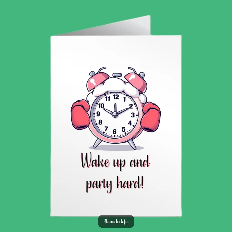 Free Printable Boxing Alarm Clock Funny Birthday Card - Hilarious Downloadable Gift