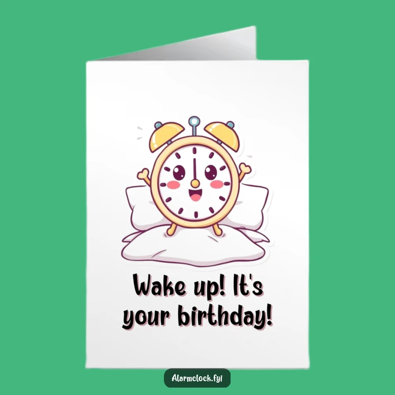 Free Printable Funny Alarm Clock Birthday Card - Downloadable DIY Gift for Early Risers