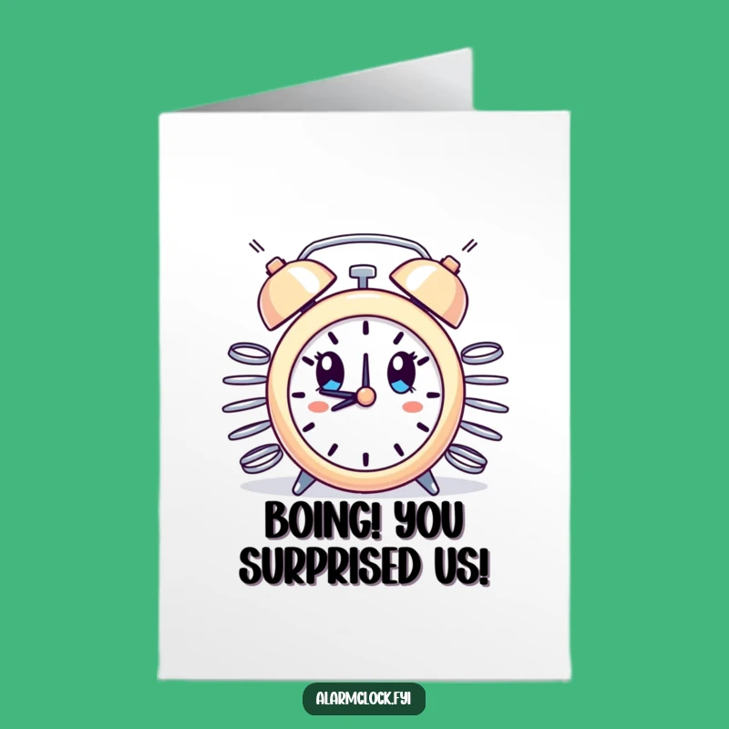 Free Printable Congrats Card: Spring-Loaded Clock's Surprise Victory - Humorous Downloadable