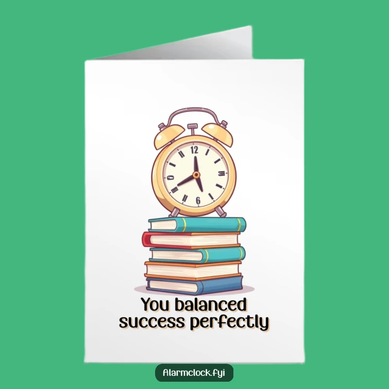 Free Printable Balancing Clock Funny Congrats Card - Overcoming Odds Downloadable Gift