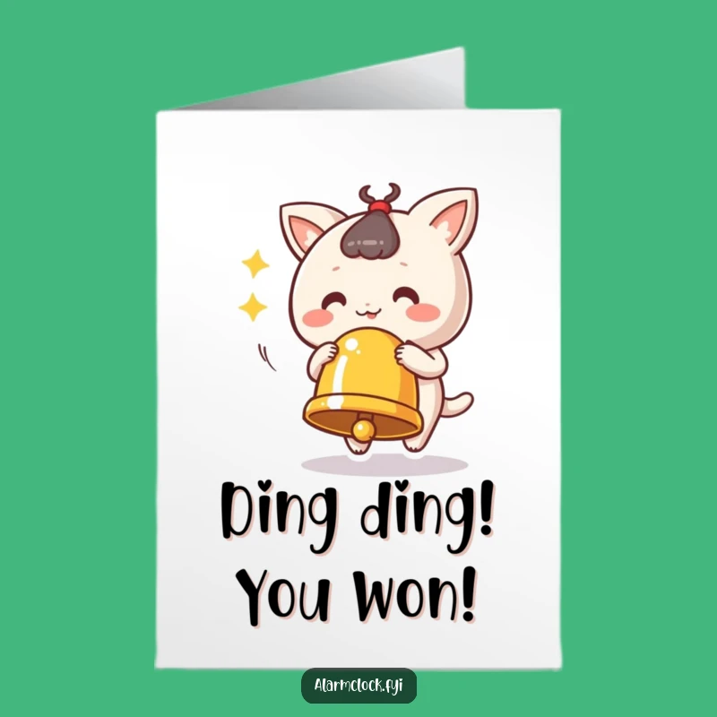 Free Printable Congrats Card: Bell Ringing Success, Joyful Downloadable