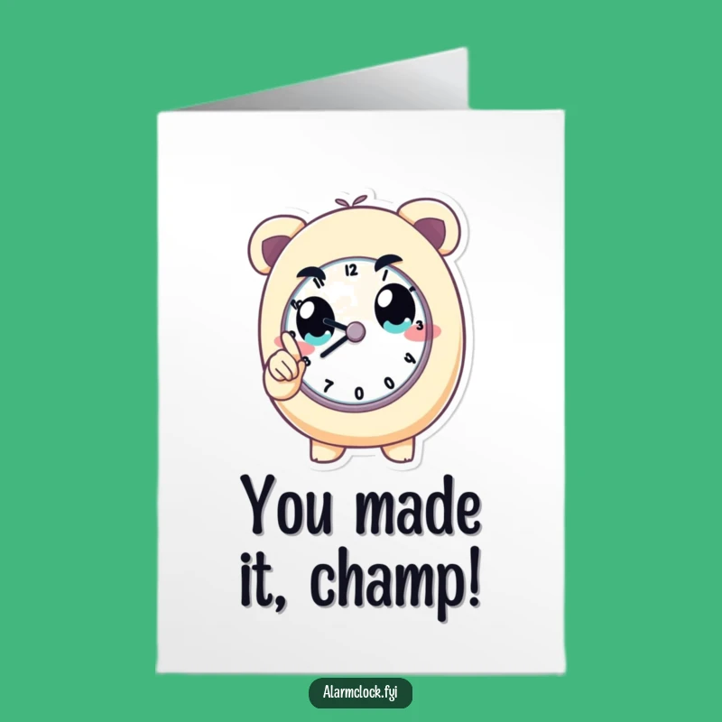Free Printable Congrats Card: Determined Character Wins the Race Funny Downloadable Gift