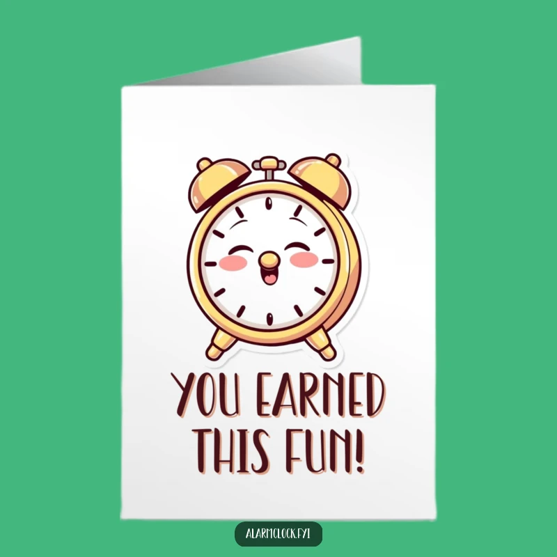 Free Printable Congrats Card: Giggling Clock Funny Downloadable Greeting