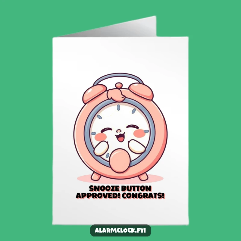 Free Printable Congrats Card: Snooze Button Giggles Funny Downloadable Gift