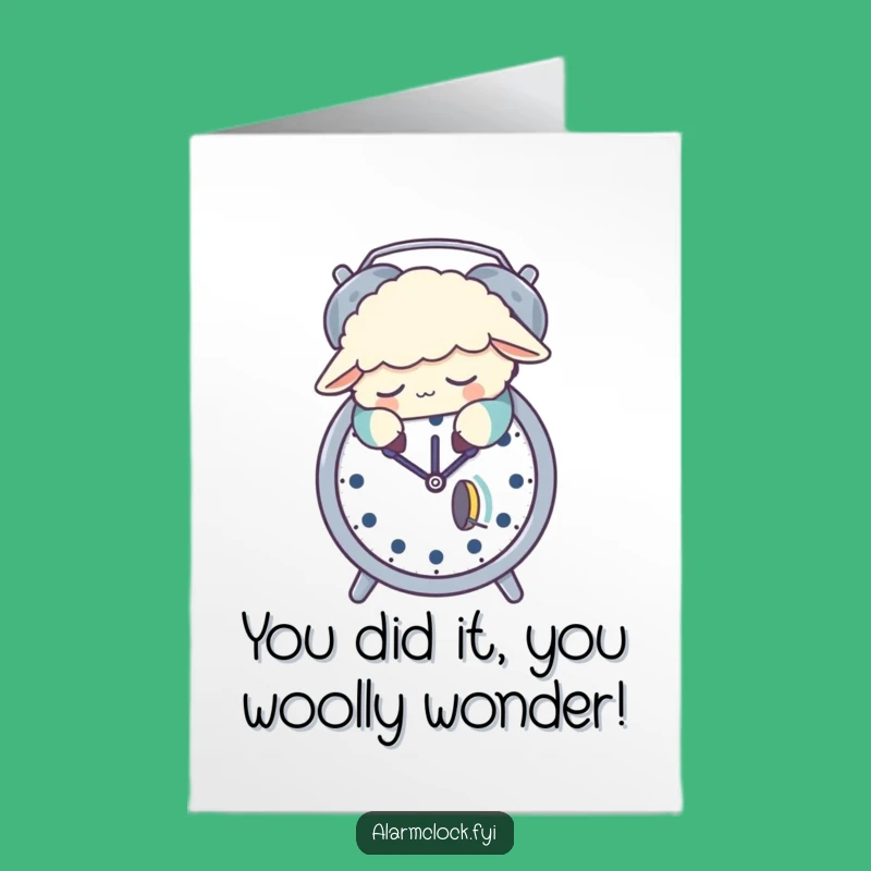 Free Printable Congratulations Card: Sleepy Sheep's Peaceful Win Gift