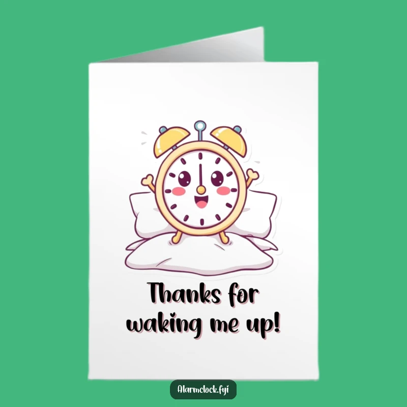 Free Printable Alarm Clock Thank You Card - Downloadable DIY Gift for Promptness