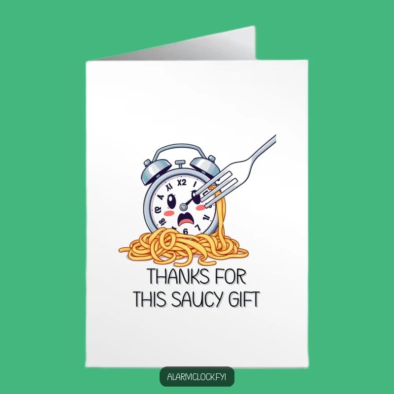 Free Printable Forked Clock Funny Thank You Card - Grateful Dinner Escape Gift