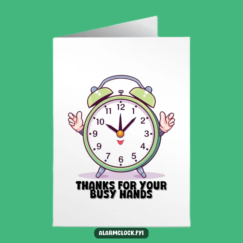 Free Printable Thank You Card: Juggling Clock Hands of Gratitude - Hilarious Downloadable Appreciation