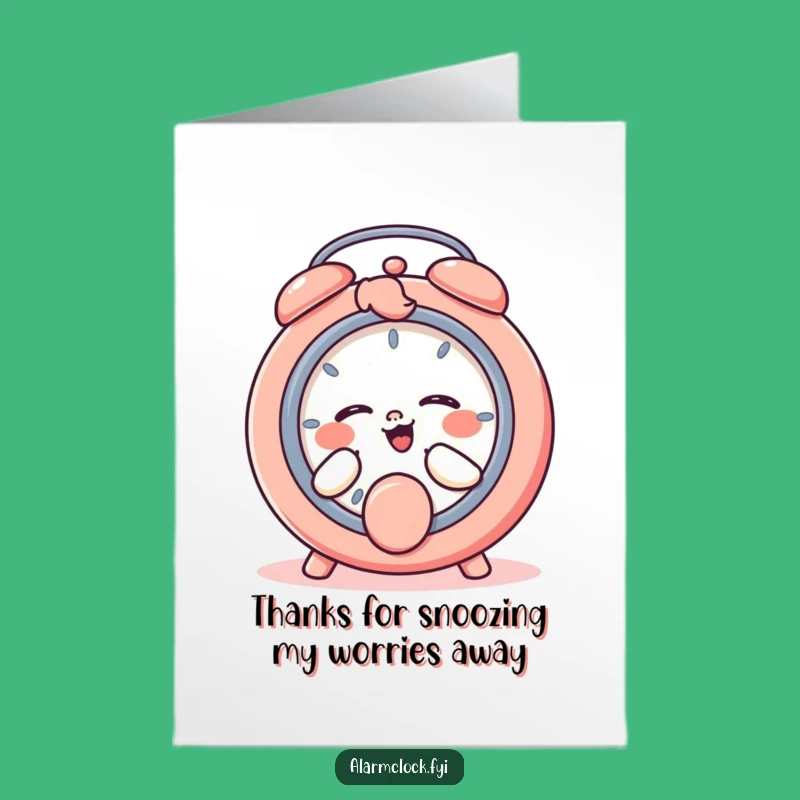 Free Printable Thank You Card: Snooze Button Giggles Funny Downloadable Gift