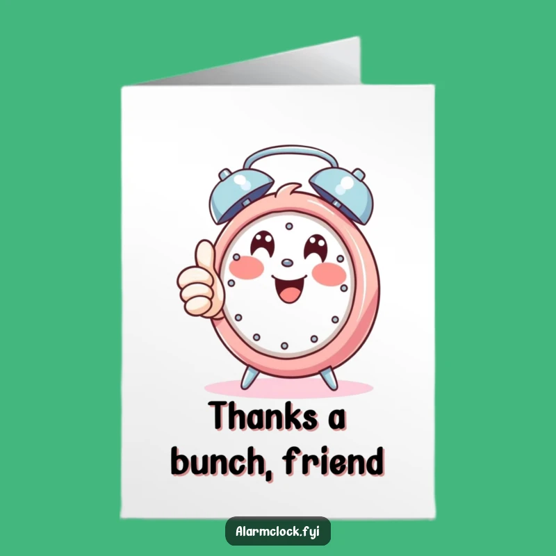 Free Printable Thank You Card: Thumbs Up Alarm for Gratitude Gift