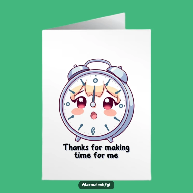 Free Printable Spinning Clock Thank You Card - Funny Time Flies Gift