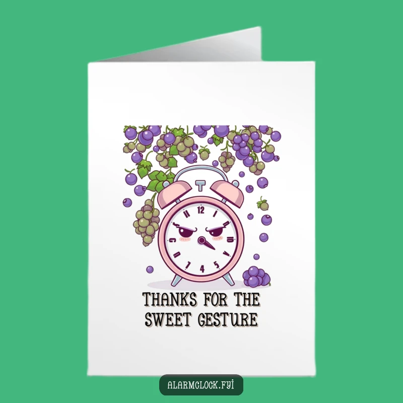 Free Printable Thank You Card: Grumpy Clock's Grape Thanks - Hilarious Downloadable Appreciation