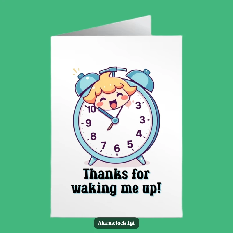 Free Printable Thank You Card Happy Character Smashes Clock Downloadable Gift