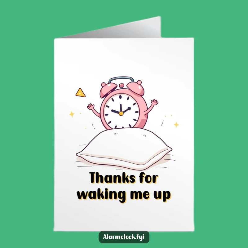 Funny Free Printable Thank You Card: Clock's Energetic Thanks Gift